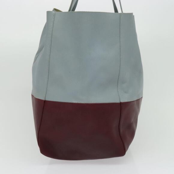 CELINE Horizontal Cabas Tote Bag Leather Gray Gold - Picture 5 of 12